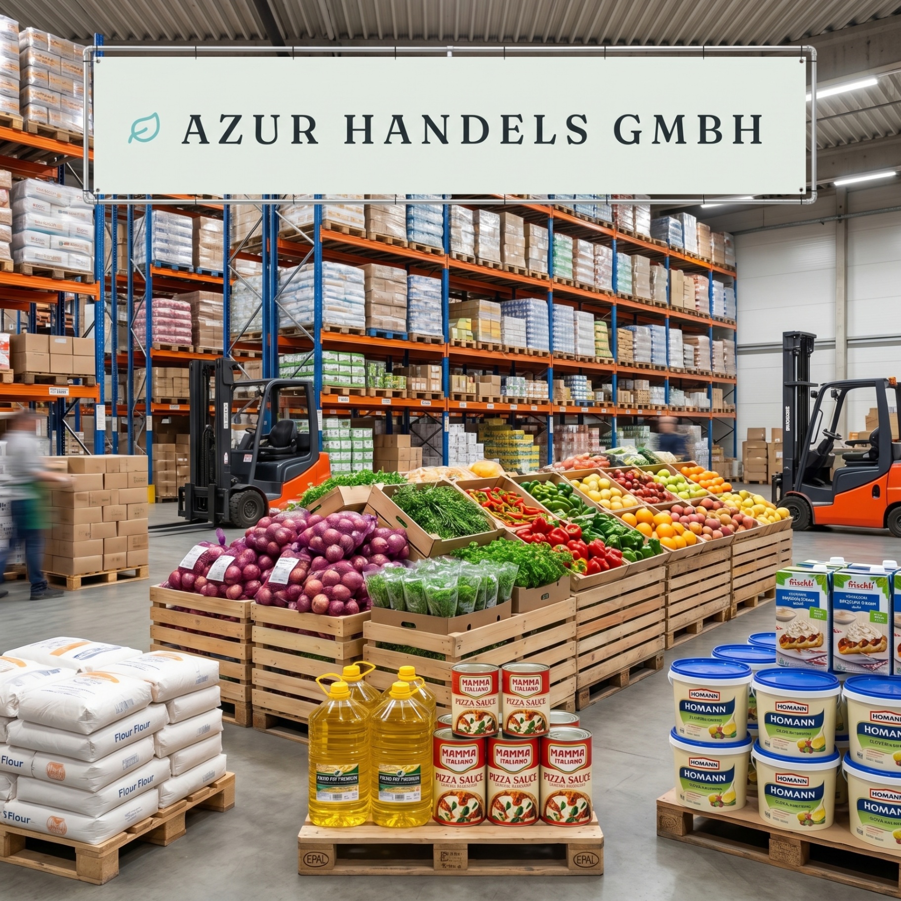 AZUR Handels GmbH Lager mit frischen Obst-, Gemüse- und Großhandelswaren